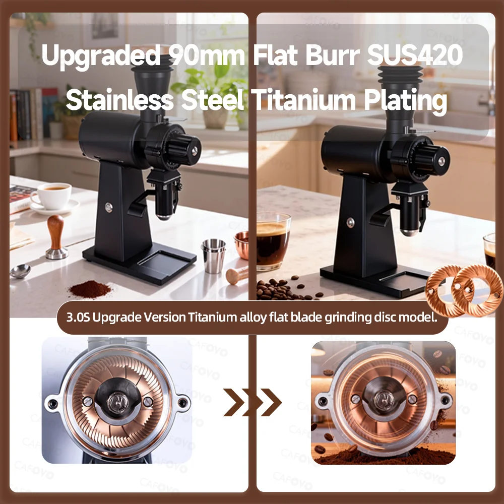 CAFOVO G290F Straight Drop Cof - огляд і ціна Coffee Grinder Burr Flat